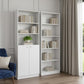Set of Two White Wood Five Tier Modular Bookcase with Two Doors