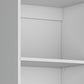 Set of Three White Wood Five Tier Modular Bookcase with Two Doors