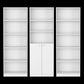 Set of Three White Wood Five Tier Modular Bookcase with Two Doors