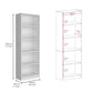 Set of Three White Wood Five Tier Modular Bookcase with Two Doors
