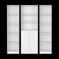 Set of Three White Wood Five Tier Modular Bookcase with Two Doors