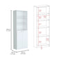 Set of Three White Wood Five Tier Modular Bookcase with Four Doors