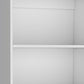 Set of Three White Wood Five Tier Modular Bookcase with Four Doors