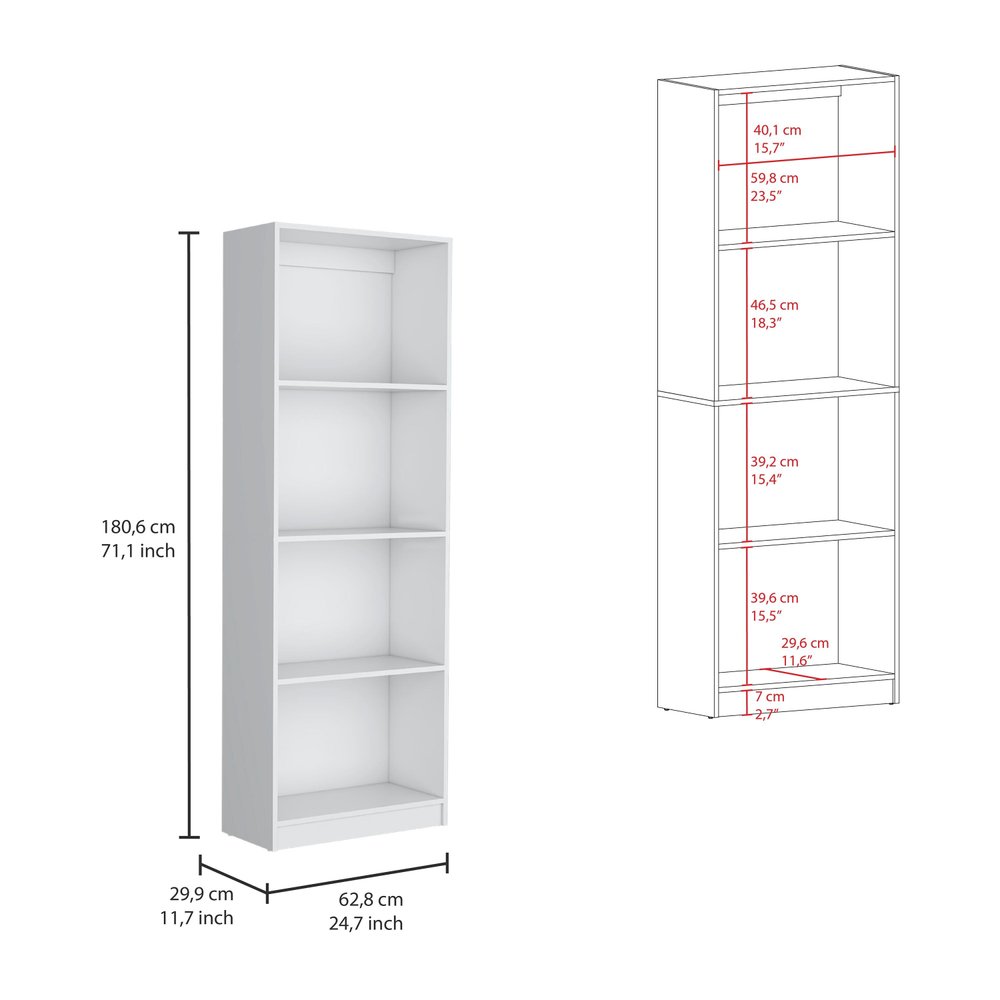 Set of Two White Wood Nine Tier Modular Bookcase