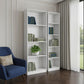 Set of Two White Wood Nine Tier Modular Bookcase