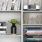 Set of Two White Wood Nine Tier Modular Bookcase
