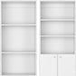 Set of Two White Wood Seven Tier Modular Bookcase with Two Doors
