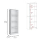 Set of Two White Wood Seven Tier Modular Bookcase with Two Doors