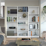 Set of Three White Wood Thirteen Tier Modular Bookcase