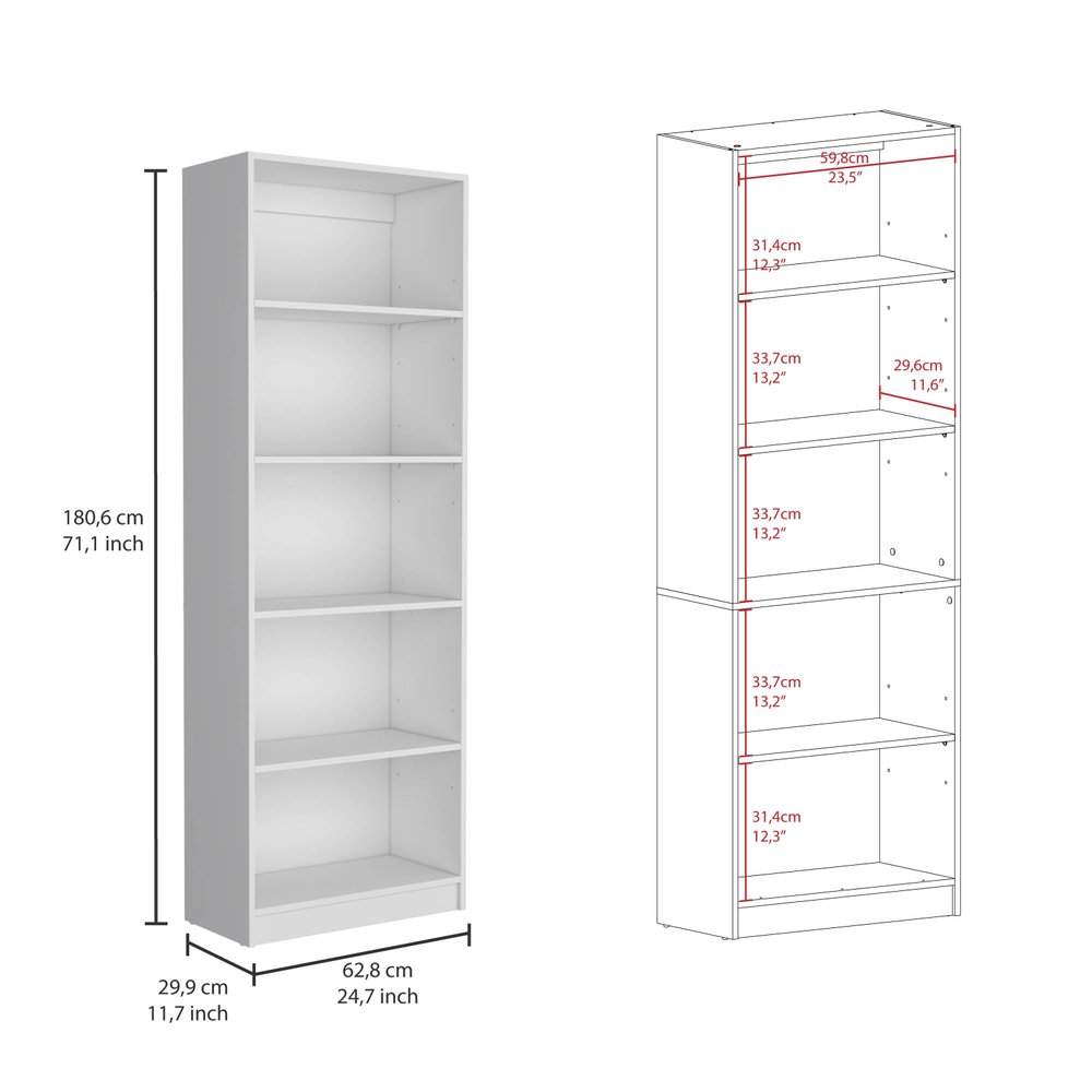 Set of Three White Wood Fourteen Tier Modular Bookcase