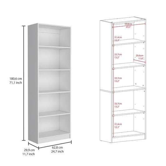 Set of Three White Wood Fourteen Tier Modular Bookcase