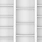 Set of Four White Wood Seventeen Tier Modular Bookcase with Two Doors