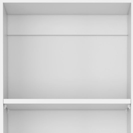Set of Two White Wood Five Tier Modular Bookcase with Two Doors
