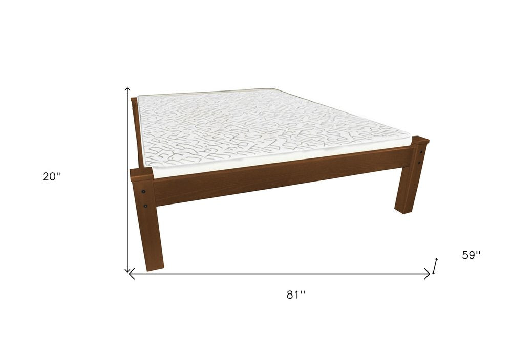 Brown Solid Wood Full Bed Frame