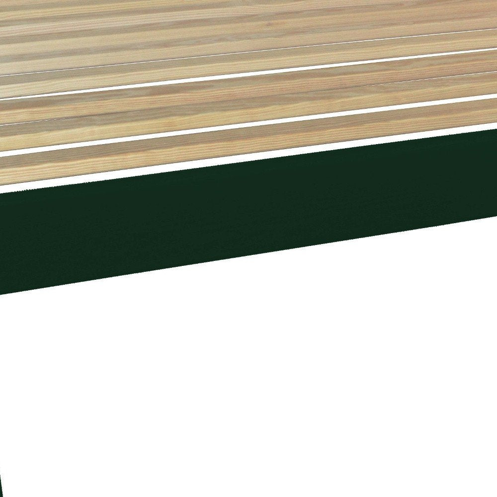 Dark Green Solid Wood Full Bed Frame