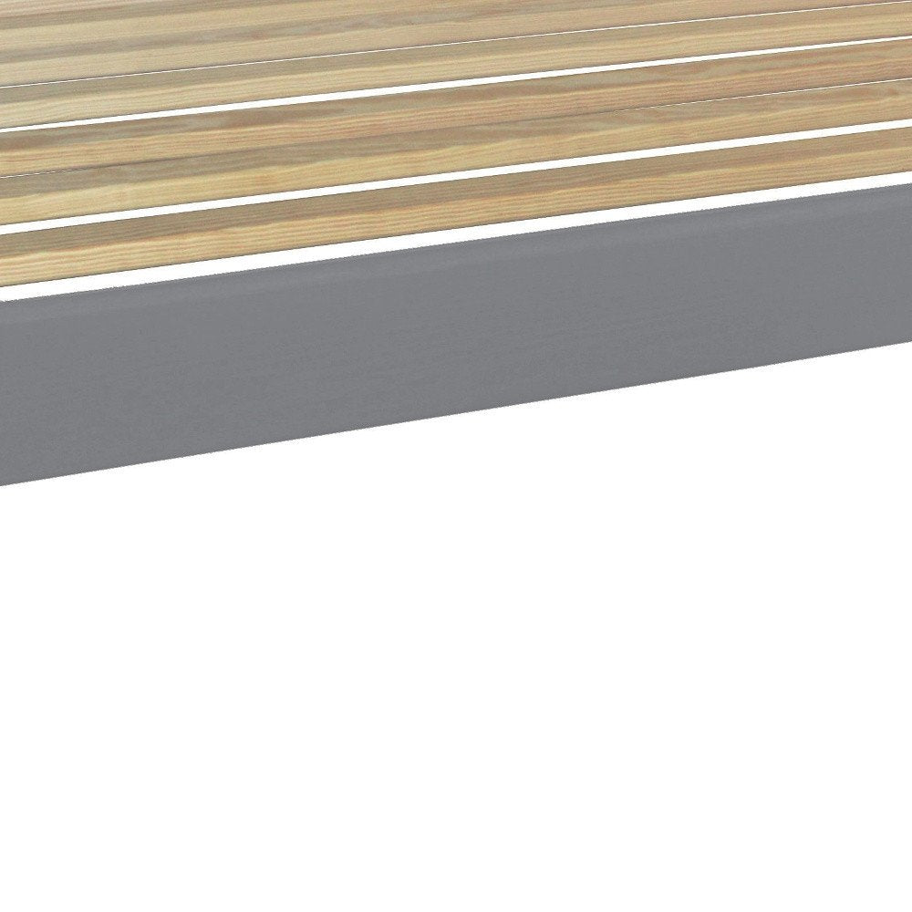 Gray Solid Wood Full Bed Frame