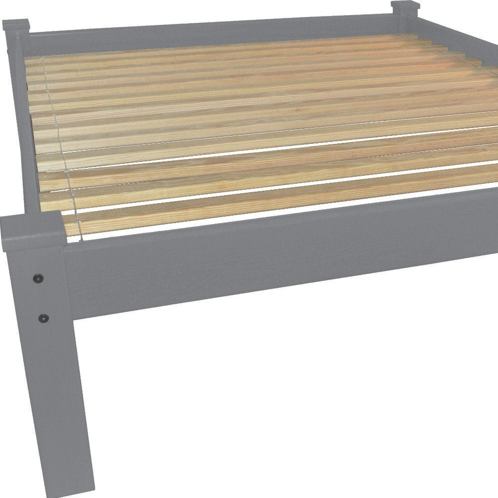Gray Solid Wood Full Bed Frame