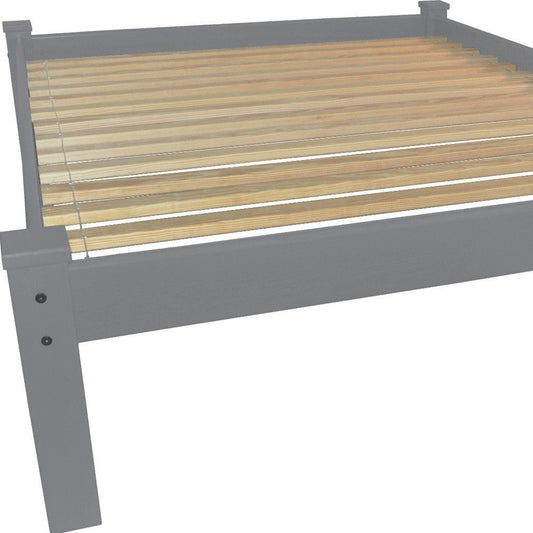 Gray Solid Wood Full Bed Frame