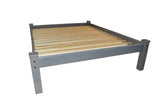 Gray Solid Wood Full Bed Frame