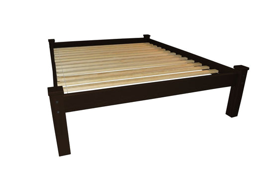 Dark Brown Solid Wood Full Bed Frame