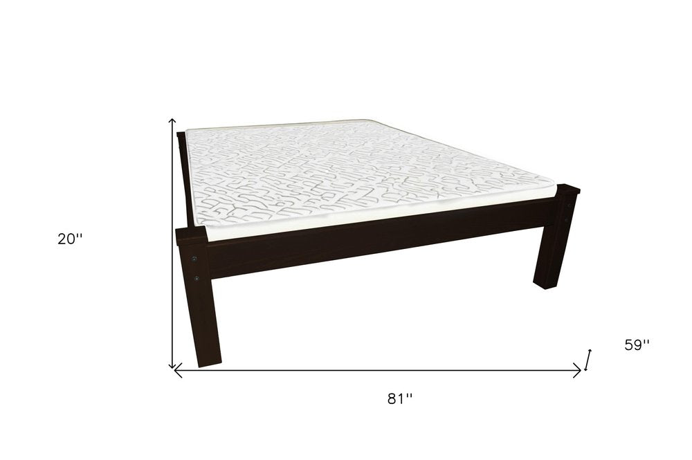 Dark Brown Solid Wood Full Bed Frame