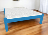 Caribbean Blue Solid Wood Queen Bed Frame