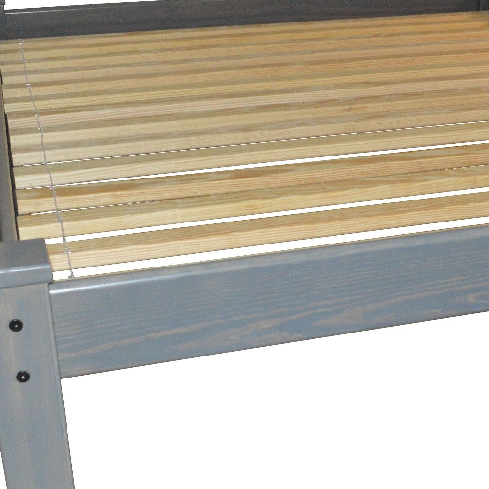 Gray Solid Wood Queen Bed Frame