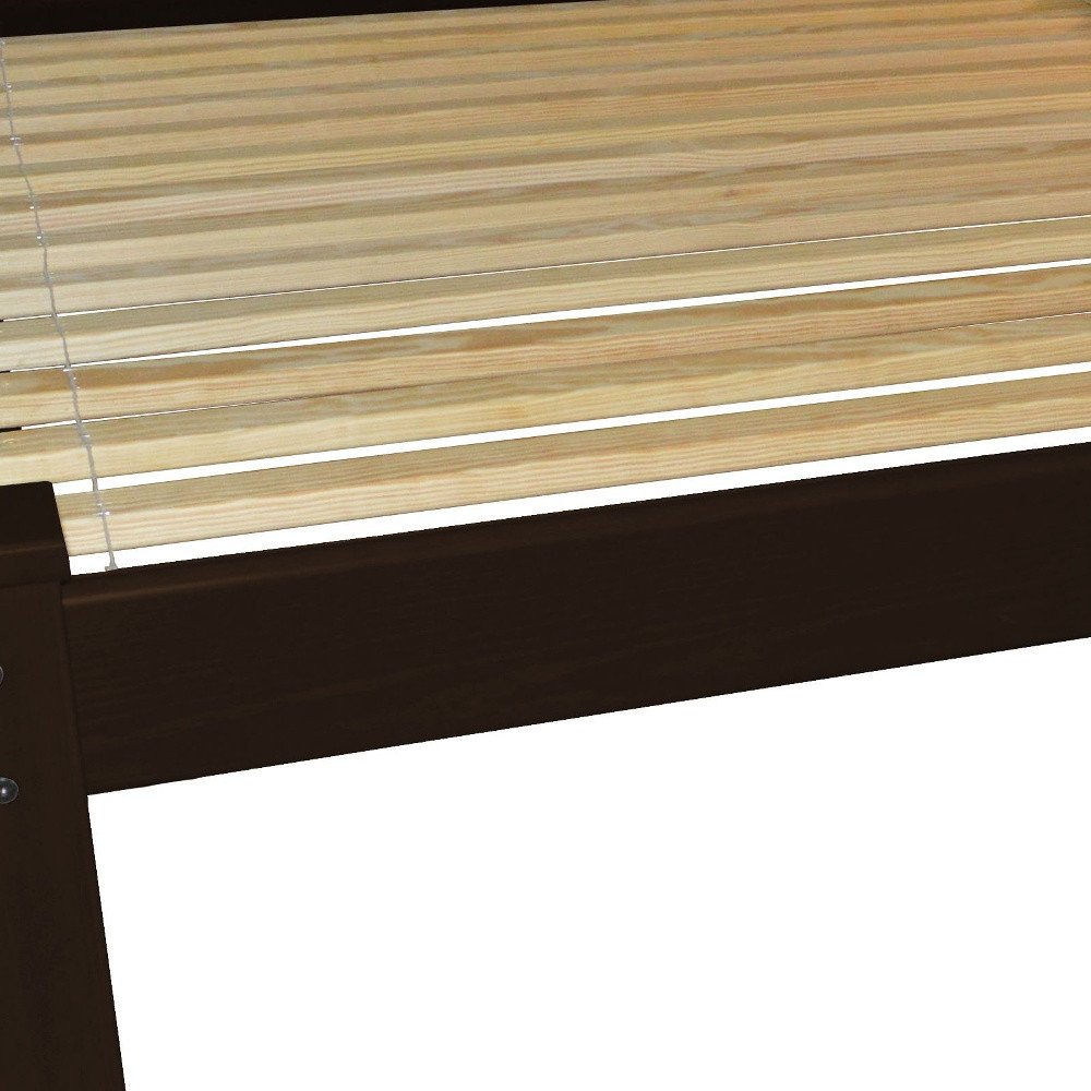 Dark Brown Solid Wood Queen Bed Frame