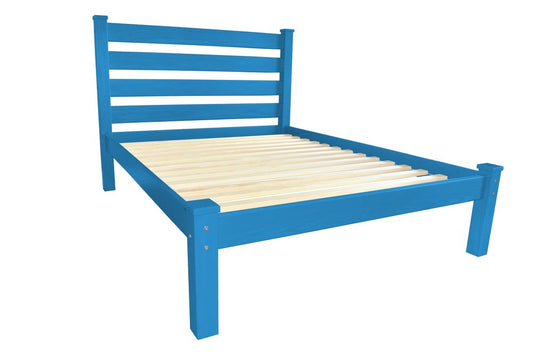 Caribbean Blue Solid Wood Twin Bed Frame