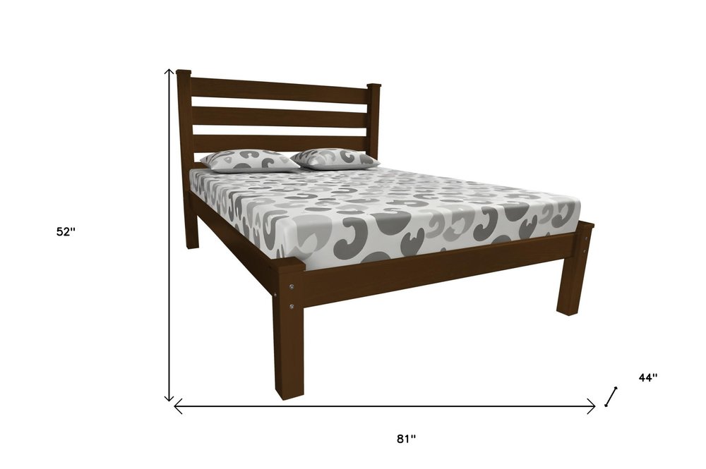 Coffee Solid Wood Twin Bed Frame