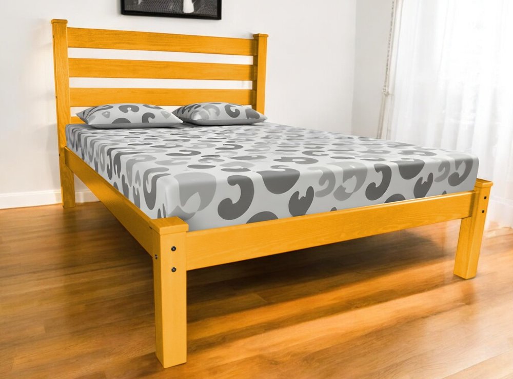 Yellow Solid Wood Twin Bed Frame