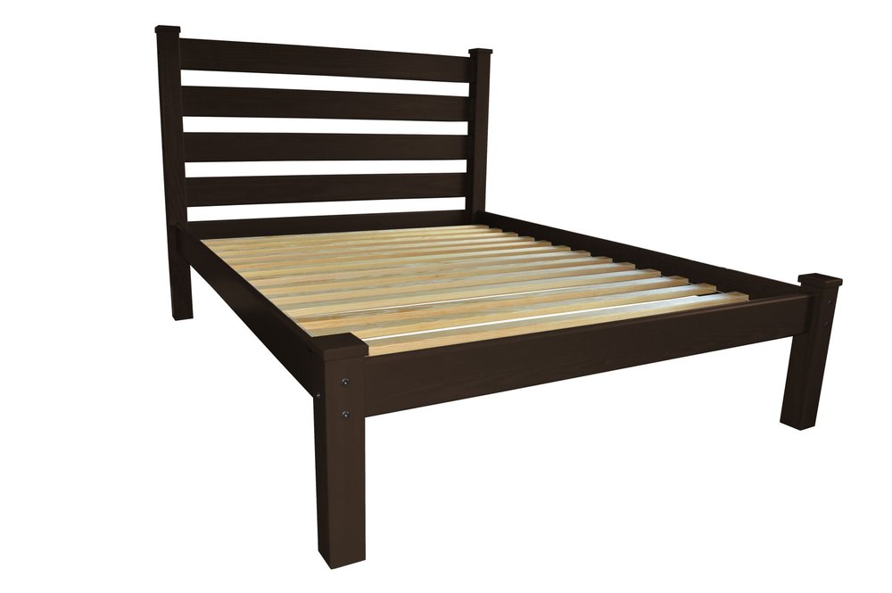 Dark Brown Solid Wood Twin Bed Frame