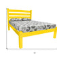 Canary Yellow Solid Wood Full Bed Frame