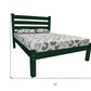 Dark Green Solid Wood Full Bed Frame
