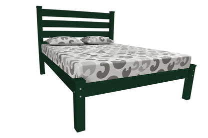 Dark Green Solid Wood Full Bed Frame