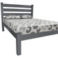 Gray Solid Wood Full Bed Frame