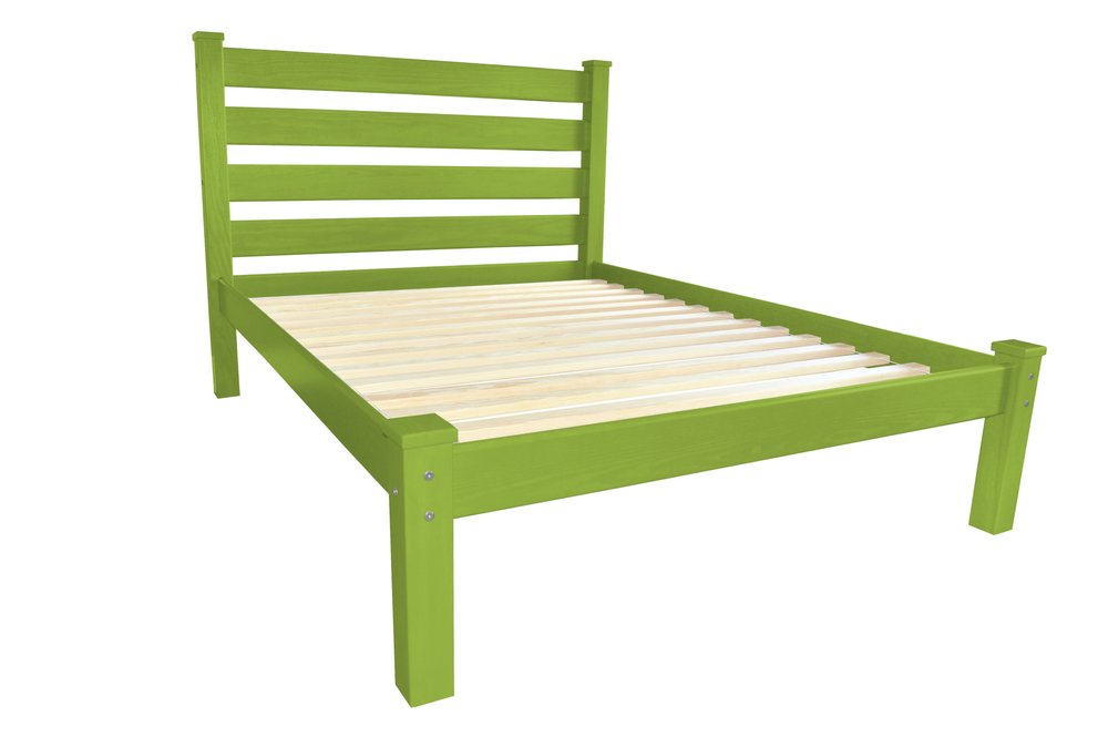 Lime Green Solid Wood Full Bed Frame