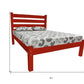 Red Solid Wood Full Bed Frame