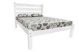 White Solid Wood Full Bed Frame