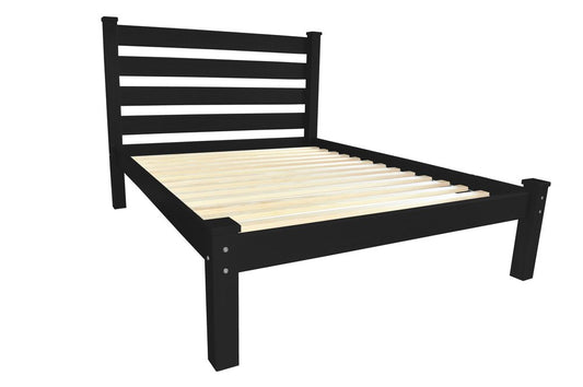 Black Solid Wood Queen Bed Frame