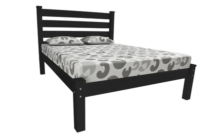 Black Solid Wood Queen Bed Frame