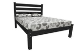 Black Solid Wood Queen Bed Frame