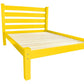 Canary Yellow Solid Wood Queen Bed Frame