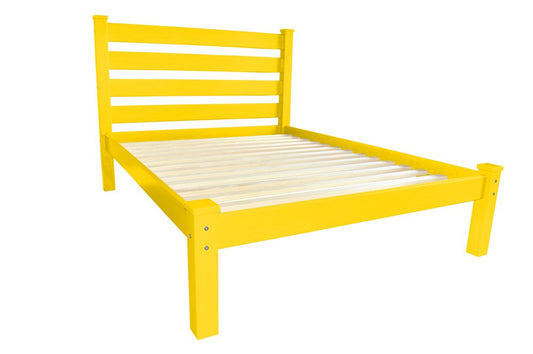 Canary Yellow Solid Wood Queen Bed Frame