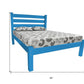 Caribbean Blue Solid Wood Queen Bed Frame