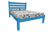 Caribbean Blue Solid Wood Queen Bed Frame