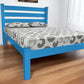 Caribbean Blue Solid Wood Queen Bed Frame