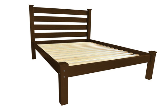 Brown Solid Wood Queen Bed Frame