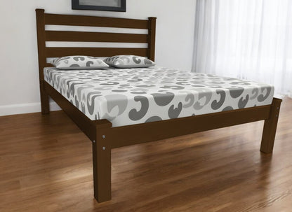 Brown Solid Wood Queen Bed Frame