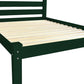 Dark Green Solid Wood Queen Bed Frame